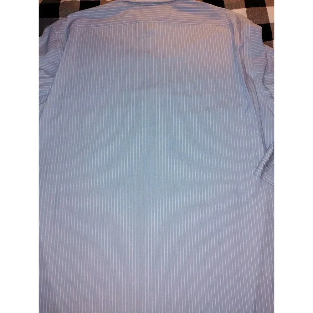 Polo by‎ Ralph Lauren Andrew Dress Shirt Men's 17 32/33 Blue Pinstripe - Z
